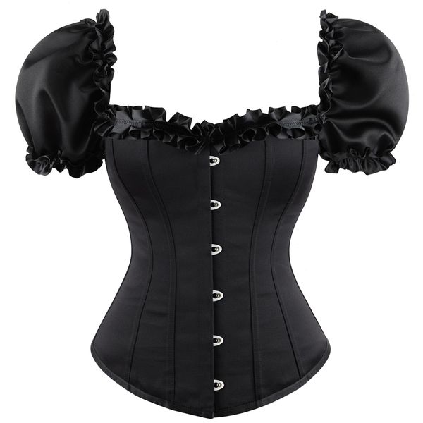 gothic corset blouse with puff sleeve overbust bustiers and corsets for women, Black;white
gothic corset blouse with puff sleeve overbust bustiers and corsets for women, Black;white