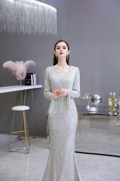mermaid party dresses sequins trumpet sequin prom evening dresses with long sleeve ys24441, Black
mermaid party dresses sequins trumpet sequin prom evening dresses with long sleeve ys24441, Black