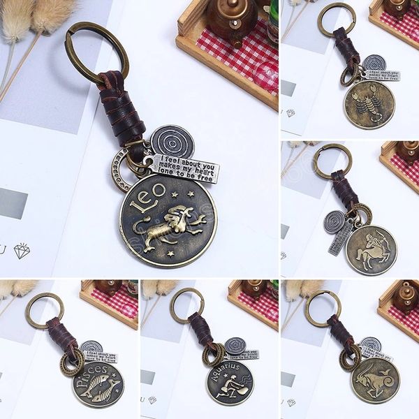 12 constellation leather weave key chain pendant vintage animal zodiac scorpions keyring men women birthday gifts, Slivery;golden
12 constellation leather weave key chain pendant vintage animal zodiac scorpions keyring men women birthday gifts, Slivery;golden