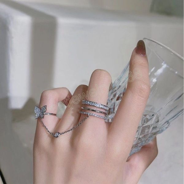 fashion ring jewelry opening high-grade copper inlaid zircon butterfly rings luxury shiny cocktail party ring for women, Silver
fashion ring jewelry opening high-grade copper inlaid zircon butterfly rings luxury shiny cocktail party ring for women, Silver