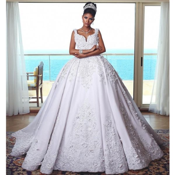 real pictures ball gown wedding dresses spaghetti straap lace appliques bridal gown dubai arabic, White
real pictures ball gown wedding dresses spaghetti straap lace appliques bridal gown dubai arabic, White
