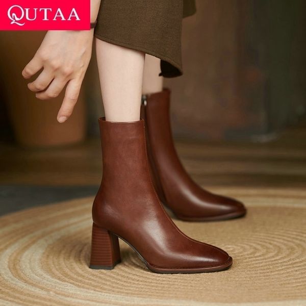 boots qutaa round toe autumn winter ankle cow leather zipper fashion women shoes square heel motorcycle size 34-42 220902, Black
boots qutaa round toe autumn winter ankle cow leather zipper fashion women shoes square heel motorcycle size 34-42 220902, Black