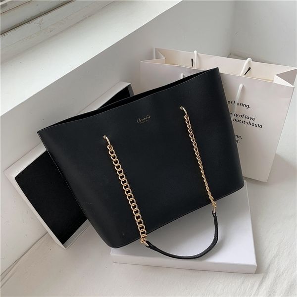 evening bags black pu leather shoulder for women handbag chain design large capacity tote luxury shopper hand female 220902
evening bags black pu leather shoulder for women handbag chain design large capacity tote luxury shopper hand female 220902
