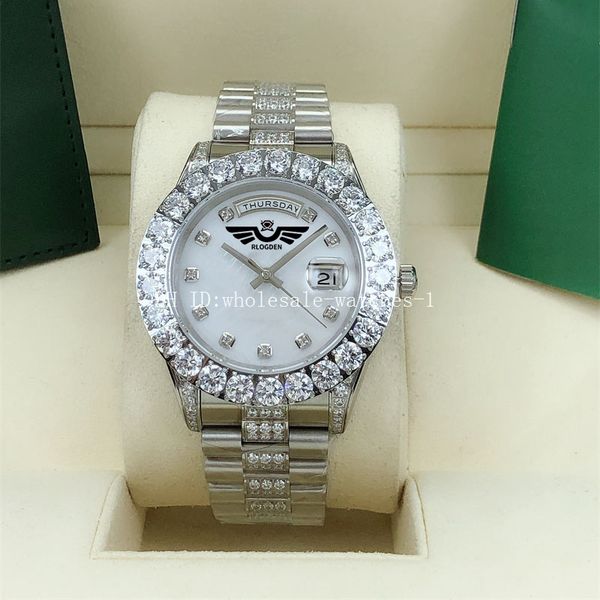two tone diamond watches president 43mm 118239 118388 white pearl dail stainless steel automatic movement mechanical mens watch men's w, Slivery;brown
two tone diamond watches president 43mm 118239 118388 white pearl dail stainless steel automatic movement mechanical mens watch men's w, Slivery;brown