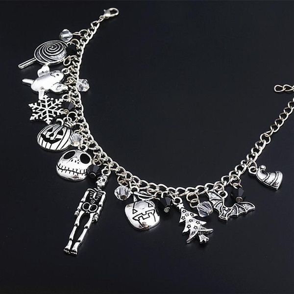 link chain the nightmare before christmas bracelet jack skellington snowflakes pumpkin skull charms bangle bracelets halloween jewelry241w, Golden;silver
link chain the nightmare before christmas bracelet jack skellington snowflakes pumpkin skull charms bangle bracelets halloween jewelry241w, Golden;silver
