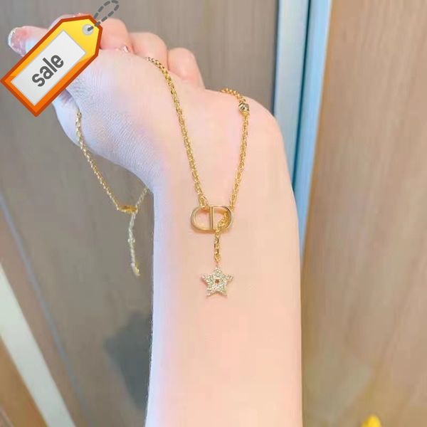 luxury designer necklaces for women d home / di diamond star cd necklace gold adjustment simple light fashion female clavicle chain, Silver
luxury designer necklaces for women d home / di diamond star cd necklace gold adjustment simple light fashion female clavicle chain, Silver