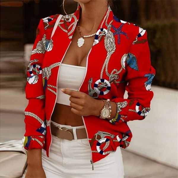 women's jackets flower print long sleeve bomber jacket fashion zipper up vintage coat elegant slim basic ladies 220902, Black;brown
women's jackets flower print long sleeve bomber jacket fashion zipper up vintage coat elegant slim basic ladies 220902, Black;brown