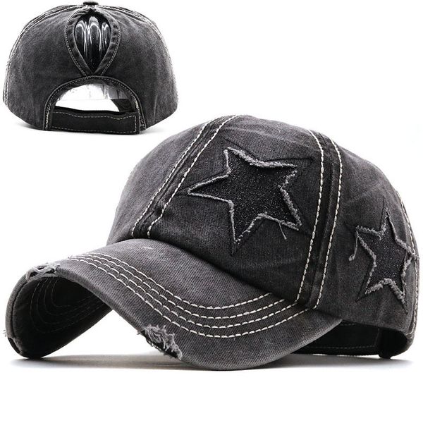 small hat new ripped sparkling style woven with hair extensions flash five-pointed star baseball cap washed distressed hat female ha, Blue;gray
small hat new ripped sparkling style woven with hair extensions flash five-pointed star baseball cap washed distressed hat female ha, Blue;gray