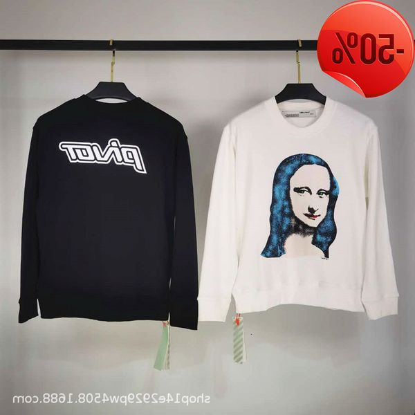 autumn 2021 off mona lisa seri letter printed combed cotton men's and women's round neck sweater, Black
autumn 2021 off mona lisa seri letter printed combed cotton men's and women's round neck sweater, Black