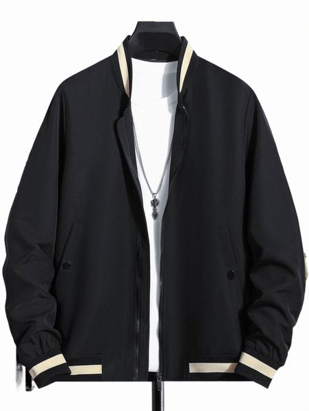 men's jackets men contrast striped trim bomber jacket without tee i6sf#, Black;brown
men's jackets men contrast striped trim bomber jacket without tee i6sf#, Black;brown
