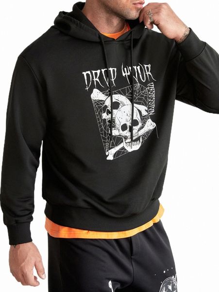 men's hoodies & sweatshirts extended sizes men skull & letter graphic drawstring hoodie r0bl#, Black
men's hoodies & sweatshirts extended sizes men skull & letter graphic drawstring hoodie r0bl#, Black