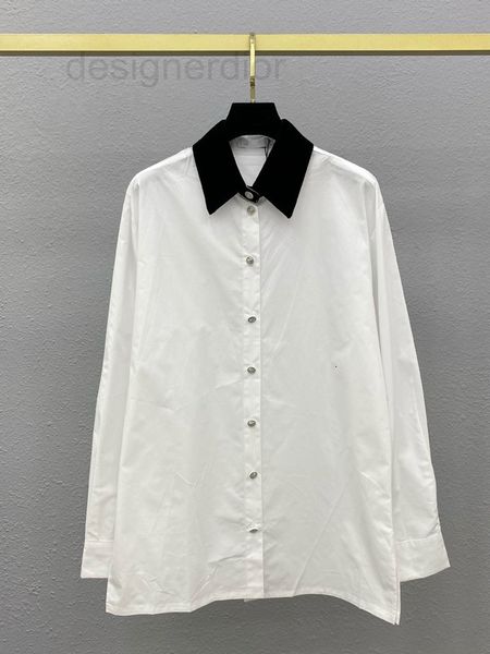 women's blouses & shirts designer small fragrance new color contrast splicing velvet lapel long sleeve shirt fashionable and versatile, White
women's blouses & shirts designer small fragrance new color contrast splicing velvet lapel long sleeve shirt fashionable and versatile, White