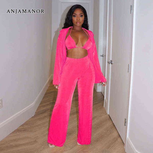 women's two piece pants anjamanor 3 piece pants sets womens outfits 2022 fashion long sleeve blouse bra and wide leg trousers matching, White
women's two piece pants anjamanor 3 piece pants sets womens outfits 2022 fashion long sleeve blouse bra and wide leg trousers matching, White