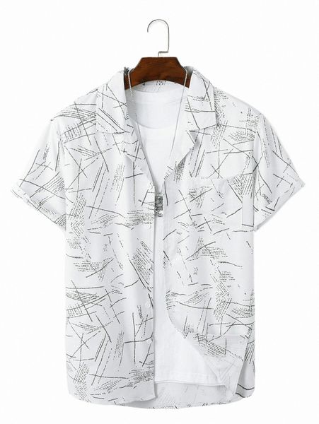 men's casual shirts men graphic print shirt without tee t1no#, White;black