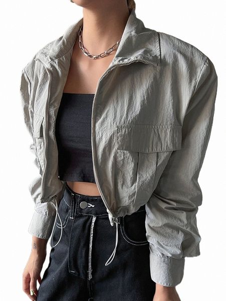 women's jackets dazy zip up flap pocket drawstring hem crop jacket q1rv#, Black;brown
women's jackets dazy zip up flap pocket drawstring hem crop jacket q1rv#, Black;brown