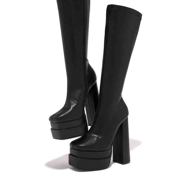 boots women high autumn winter platform shoes thick bottom heels elastic leather long demonia 2022 220901, Black
boots women high autumn winter platform shoes thick bottom heels elastic leather long demonia 2022 220901, Black