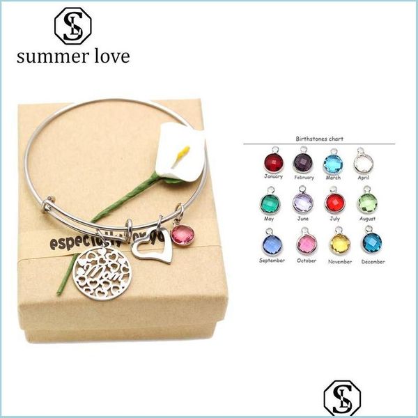 bangle stainless steel birthstone heart pendant charm bracelet for mom expandable wire women bangle fashion jew nanashop dhl1a, Black
bangle stainless steel birthstone heart pendant charm bracelet for mom expandable wire women bangle fashion jew nanashop dhl1a, Black