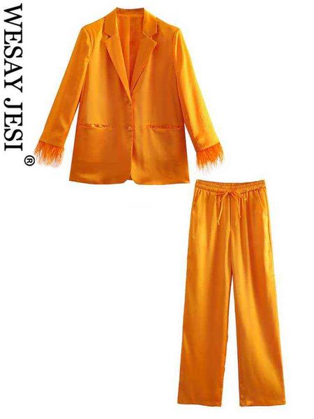 suit hit women blazer 2 piece solid orange long sleeve button cuff feather suit, White;black
suit hit women blazer 2 piece solid orange long sleeve button cuff feather suit, White;black
