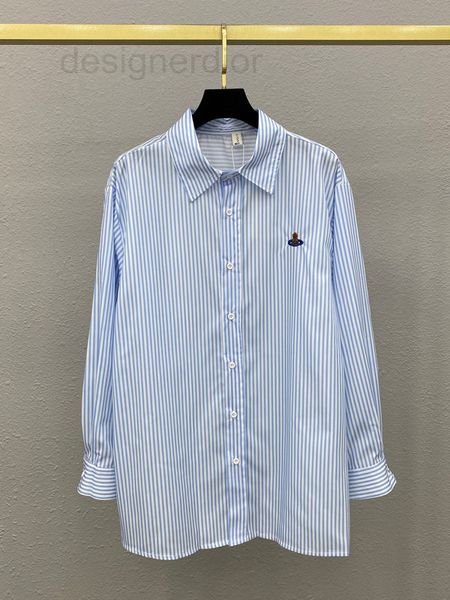 women's blouses & shirts designer small pattern embroidery blue and white stripe lapel long sleeve shirt loose versatile age reducing s
women's blouses & shirts designer small pattern embroidery blue and white stripe lapel long sleeve shirt loose versatile age reducing s