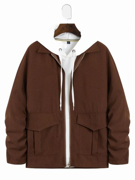 men's jackets men zipper front flap pocket coat without sweatshirt h9jj#, Black;brown
men's jackets men zipper front flap pocket coat without sweatshirt h9jj#, Black;brown
