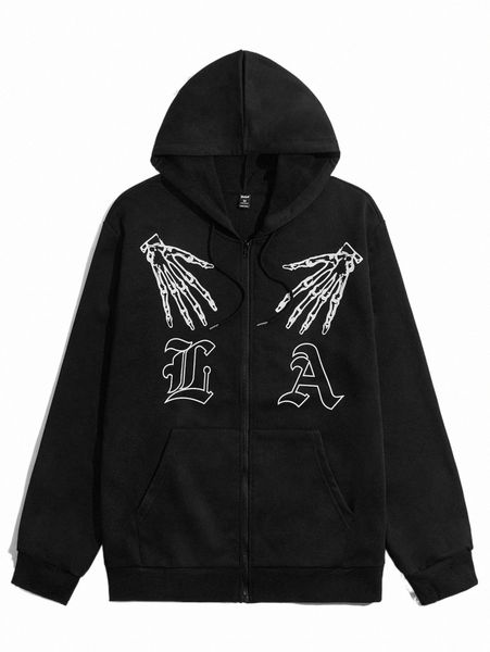 men's hoodies & sweatshirts romwe guys hand skeleton print hoodie b9wn#, Black
men's hoodies & sweatshirts romwe guys hand skeleton print hoodie b9wn#, Black
