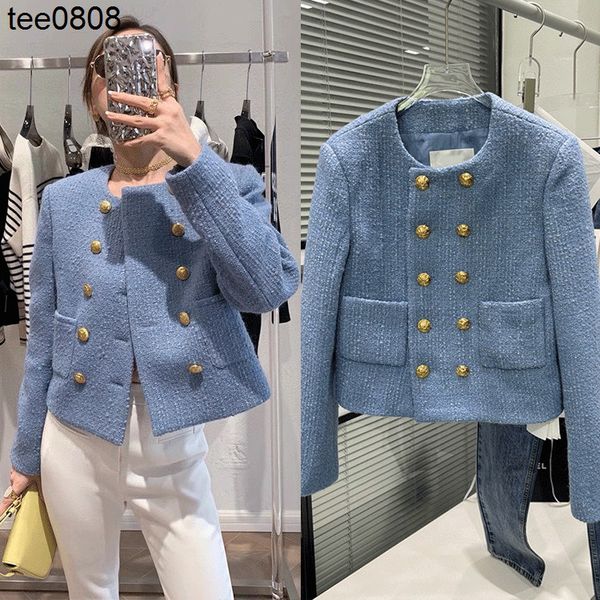 2022 early spring new lisa same celinss jacket woolen tweed haze blue small fragrance coat women's short, Black;brown
2022 early spring new lisa same celinss jacket woolen tweed haze blue small fragrance coat women's short, Black;brown