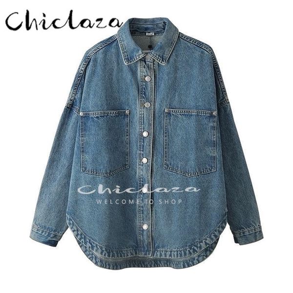 womens jackets chiclaza spring autumn women solid casual jean jacket coat female fashion singlebreasted lapel loose outwear ladies 220905, Black;brown
womens jackets chiclaza spring autumn women solid casual jean jacket coat female fashion singlebreasted lapel loose outwear ladies 220905, Black;brown