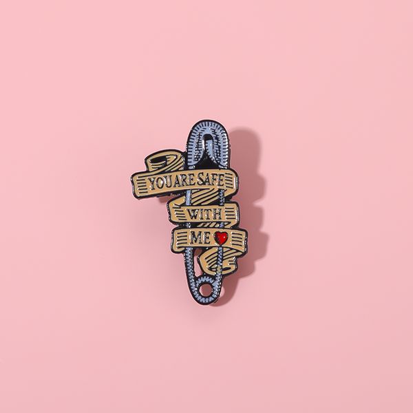 "you and i are safe together" brooch enamel pin safety badge designed for queer and transgender people, Gray
"you and i are safe together" brooch enamel pin safety badge designed for queer and transgender people, Gray