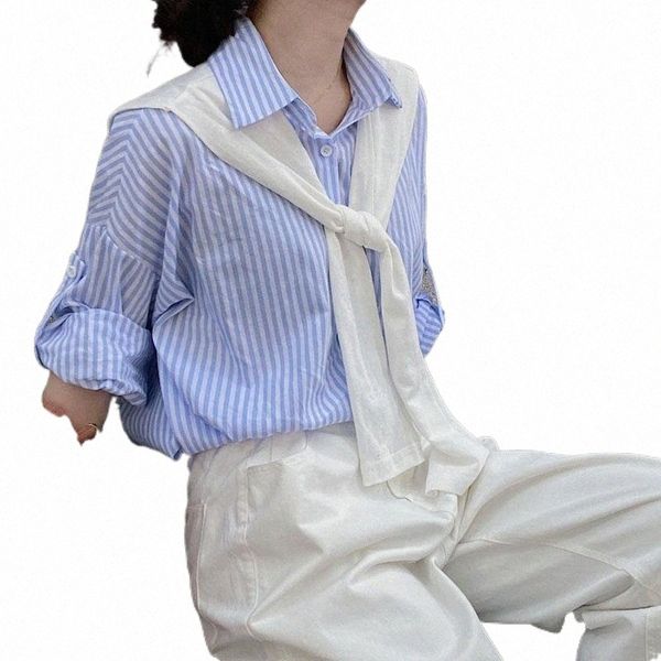 women's blouses & shirts women blouses turn-down collar spring stripe shirts all-match oversized give shawl loose outwear female chic c, White
women's blouses & shirts women blouses turn-down collar spring stripe shirts all-match oversized give shawl loose outwear female chic c, White