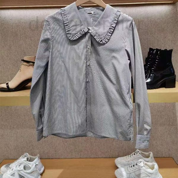 women's blouses & shirts designer fadan 2021 spring summer new sweet stripe ruffle doll neck versatile it9m, White
women's blouses & shirts designer fadan 2021 spring summer new sweet stripe ruffle doll neck versatile it9m, White