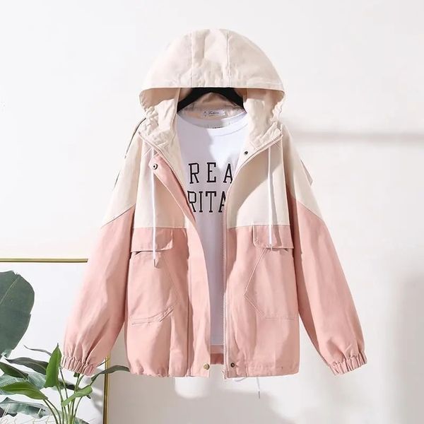 women s jackets autumn jacket coat loose hooded long sleeve windbreaker female fashion pocket casual basic outwear 220905, Black;brown
women s jackets autumn jacket coat loose hooded long sleeve windbreaker female fashion pocket casual basic outwear 220905, Black;brown
