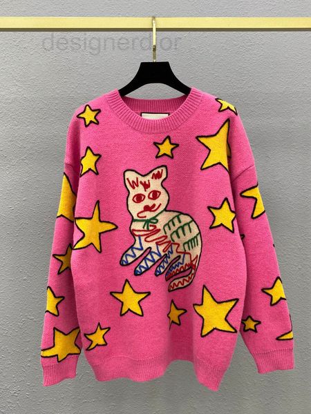 women's sweaters designer heavy industry cartoon cat five pointed star rose red sweater cute girlish loose suit long sleeve autumn wint, White;black
women's sweaters designer heavy industry cartoon cat five pointed star rose red sweater cute girlish loose suit long sleeve autumn wint, White;black