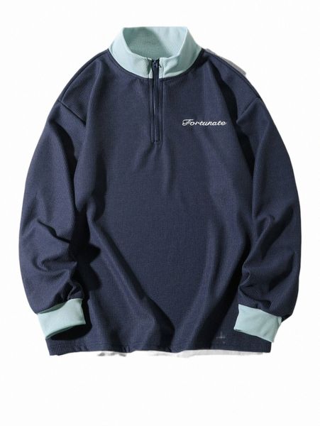 men's hoodies & sweatshirts men letter embroidery contrast panel half zip sweatshirt 69wv#, Black
men's hoodies & sweatshirts men letter embroidery contrast panel half zip sweatshirt 69wv#, Black