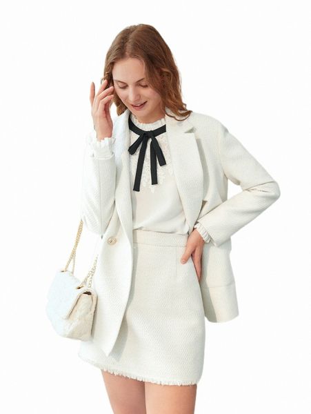 women's two piece pants motf premium wool-mix textured belted blazer r66a#, White
women's two piece pants motf premium wool-mix textured belted blazer r66a#, White