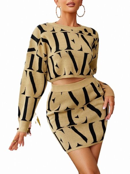 women's sweaters glamaker geo pattern drop shoulder sweater & knit skirt p43e#, White;black
women's sweaters glamaker geo pattern drop shoulder sweater & knit skirt p43e#, White;black