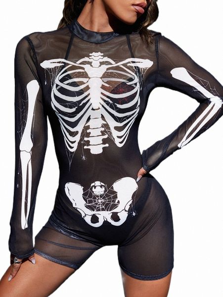 women's jumpsuits & rompers skeleton print mesh unitard romper without lingerie 86rx#, Black;white
women's jumpsuits & rompers skeleton print mesh unitard romper without lingerie 86rx#, Black;white