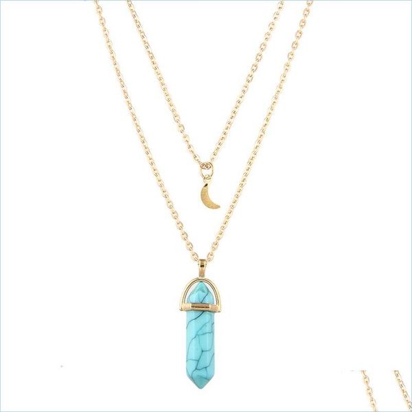 pendant necklaces fashion geometric natural stone moon pendant double layer chain necklace for women adjustable nanashop dhphz, Silver
pendant necklaces fashion geometric natural stone moon pendant double layer chain necklace for women adjustable nanashop dhphz, Silver
