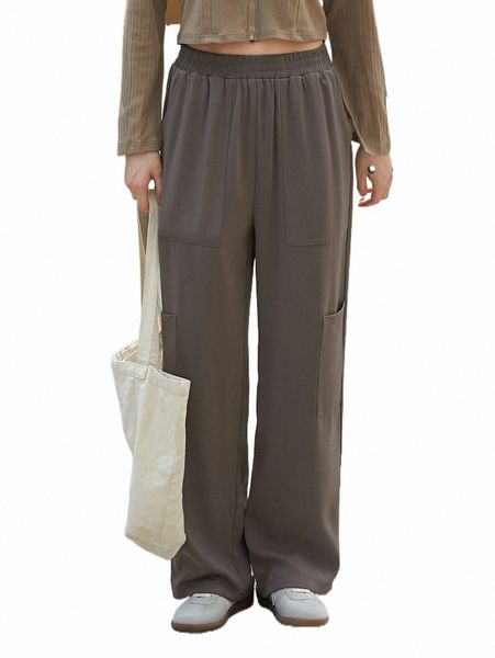 women's pants & capris dazy pocket patched wide leg pants 24ee#, Black;white