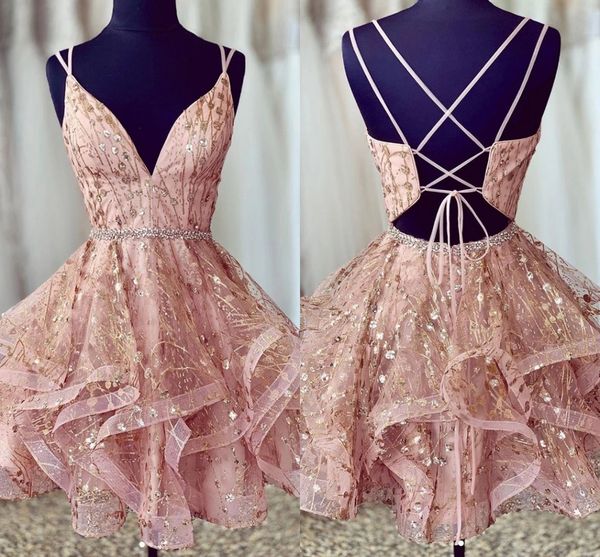 2023 bling rose pink short prom homecoming dresses ruffle v-neck crystal beaded sashes cocktail party dress evening formal sweet 16 dress gi, Black
2023 bling rose pink short prom homecoming dresses ruffle v-neck crystal beaded sashes cocktail party dress evening formal sweet 16 dress gi, Black