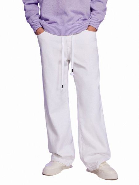 men's jeans men drawstring waist straight leg jeans y25d#, Blue
men's jeans men drawstring waist straight leg jeans y25d#, Blue