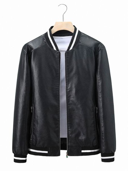 men's jackets men striped trim zip pocket pu bomber jacket without tee 90ns#, Black;brown
men's jackets men striped trim zip pocket pu bomber jacket without tee 90ns#, Black;brown