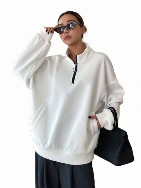 women's hoodies & sweatshirts dazy o-ring quarter zipper drop shoulder sweatshirt i0cl#, Black
women's hoodies & sweatshirts dazy o-ring quarter zipper drop shoulder sweatshirt i0cl#, Black