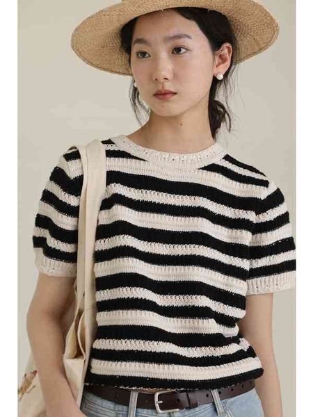 women's knits tees fadan home spring and summer french striped sweater hollowed out crochet stitching cardigan pullover two colors, White
women's knits tees fadan home spring and summer french striped sweater hollowed out crochet stitching cardigan pullover two colors, White