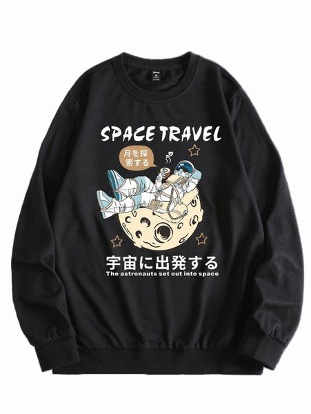 men's hoodies & sweatshirts romwe guys slogan astronaut graphic sweatshirt j0kw#, Black
men's hoodies & sweatshirts romwe guys slogan astronaut graphic sweatshirt j0kw#, Black