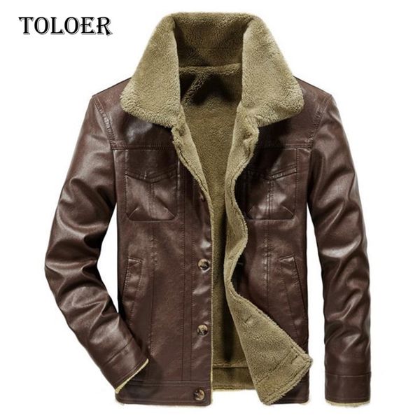 men's leather faux mens winter fleece pu jacket coat thick warm casual outwear military motor biker jackets men vintage 220905, Black
men's leather faux mens winter fleece pu jacket coat thick warm casual outwear military motor biker jackets men vintage 220905, Black