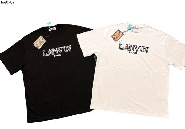 fashion brand lanvin langfan short sleeve t-shirt co stars same color letters embroidery loose men and women lovers, White;black
fashion brand lanvin langfan short sleeve t-shirt co stars same color letters embroidery loose men and women lovers, White;black