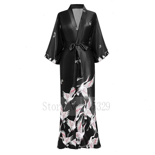 women long kimono robe sleepwear print crane nightgown wedding party longewear, Black;red
women long kimono robe sleepwear print crane nightgown wedding party longewear, Black;red