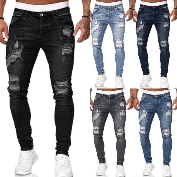men's jeans men's pants with broken holes slim fit denim hip hop style male trousers clothing man casual, Blue
men's jeans men's pants with broken holes slim fit denim hip hop style male trousers clothing man casual, Blue