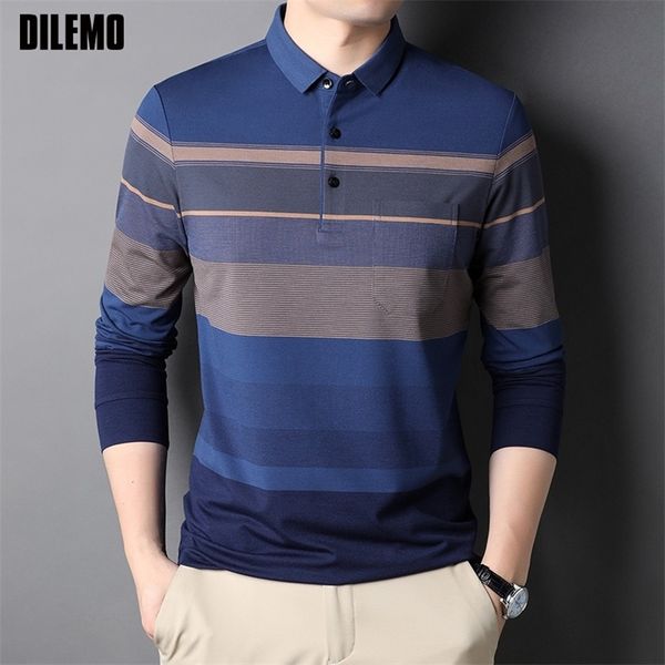 men's polos grade fashion designer brand simple mens polo shirt with long sleave trendy stripped casual men clothes 220905, White;black
men's polos grade fashion designer brand simple mens polo shirt with long sleave trendy stripped casual men clothes 220905, White;black