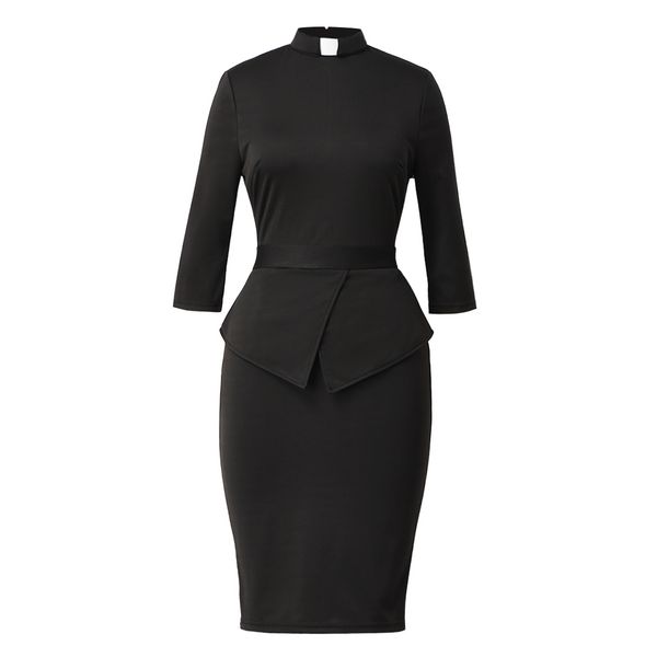 catholic church clergy dress for women pastor tab collar dress mass sheath dress, White;black
catholic church clergy dress for women pastor tab collar dress mass sheath dress, White;black
